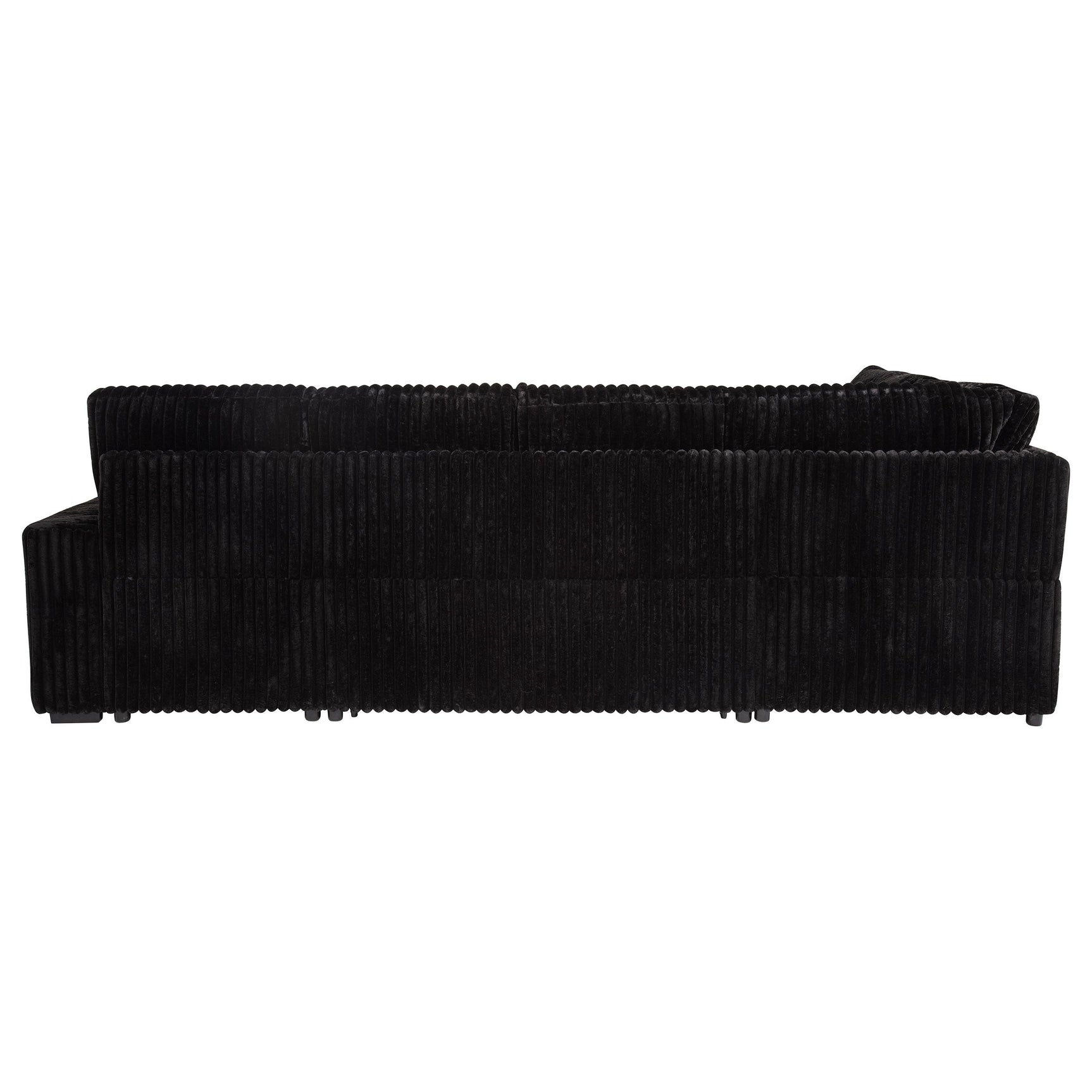 Devonshire Sleeper Sectional Sofa Storage Chaise Black - Tampa Furniture Outlet