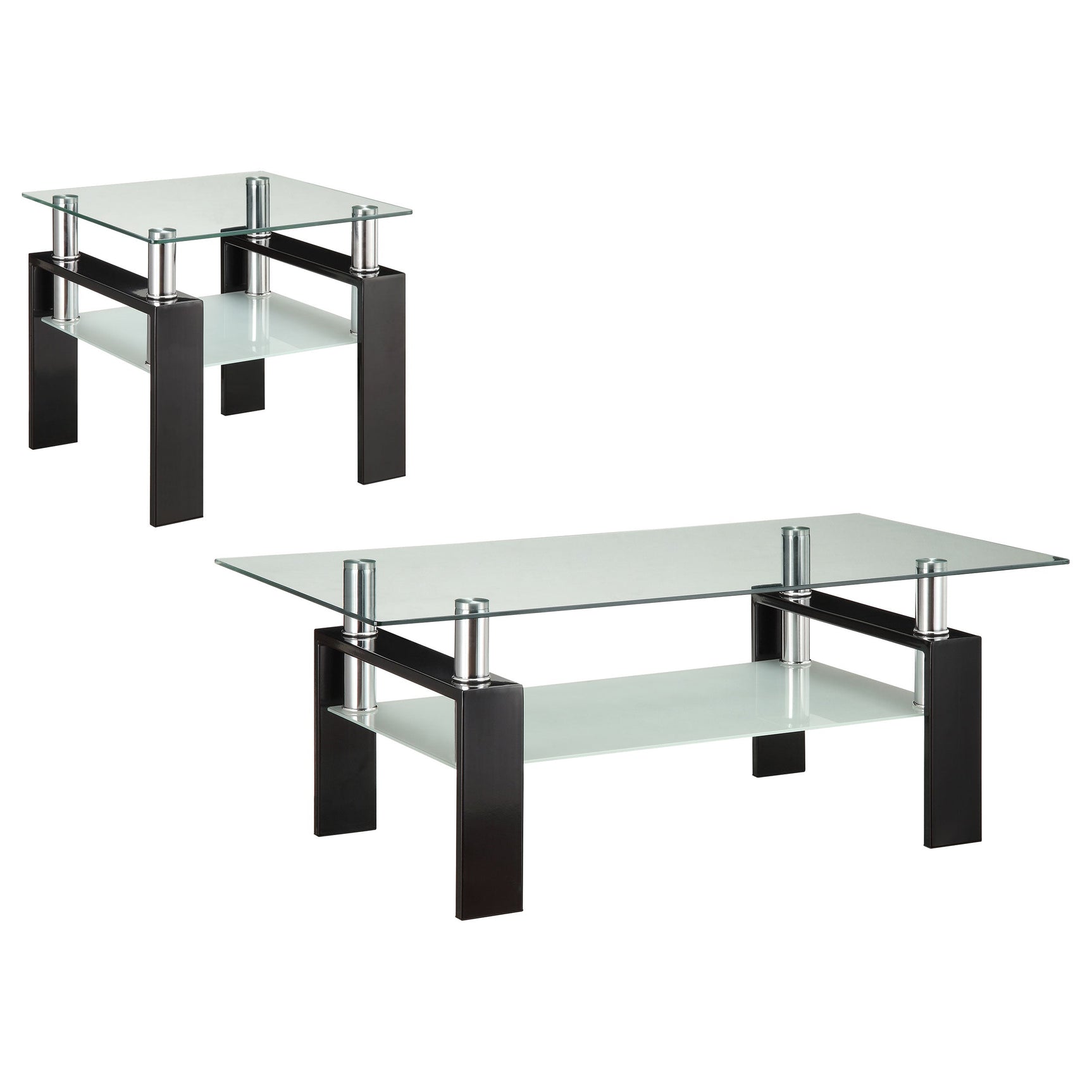 Dyer 2-piece Rectangular Coffee and End Table Set Black - Tampa Furniture Outlet