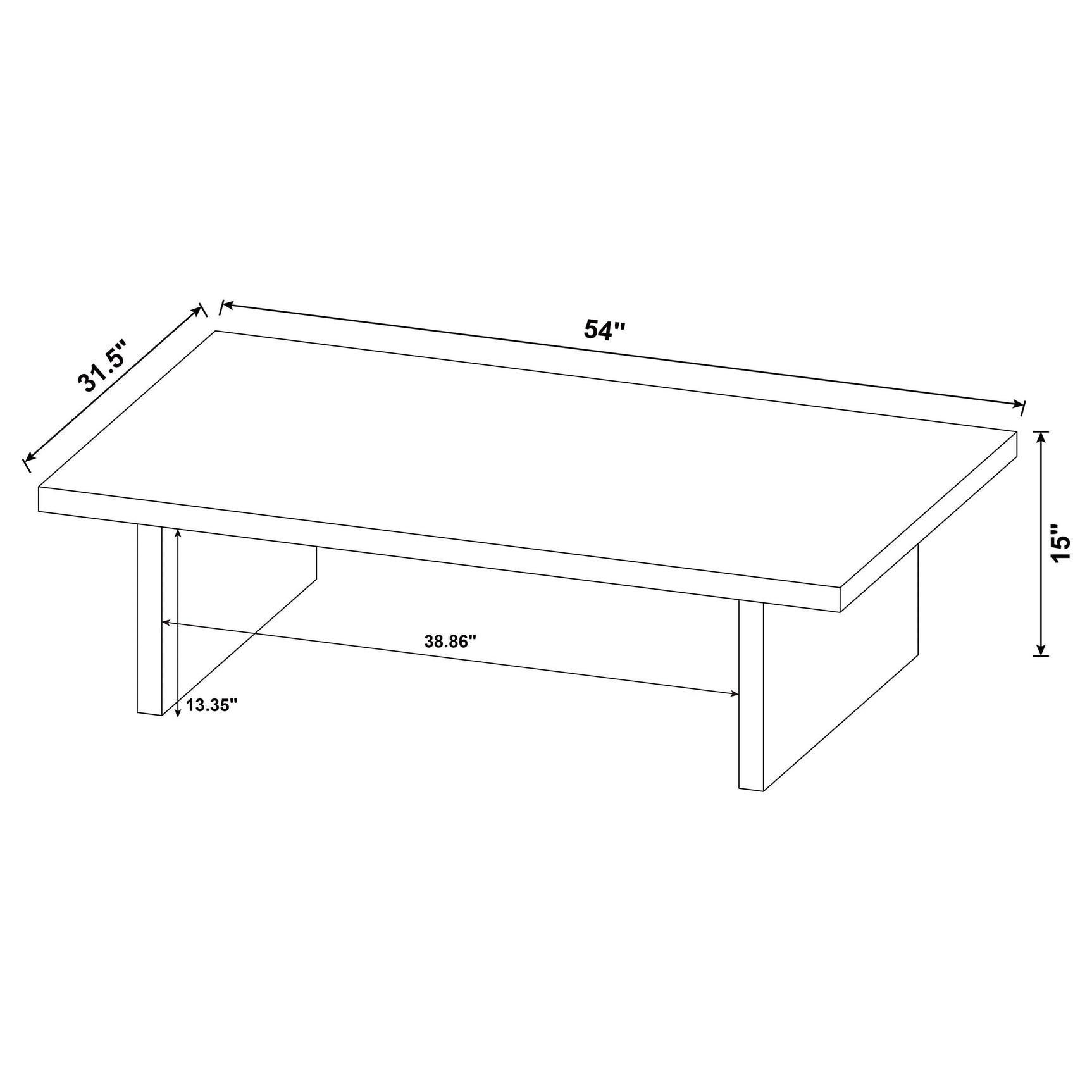 Max Rectangular Engineered Laminate Coffee Table Black - Tampa Furniture Outlet