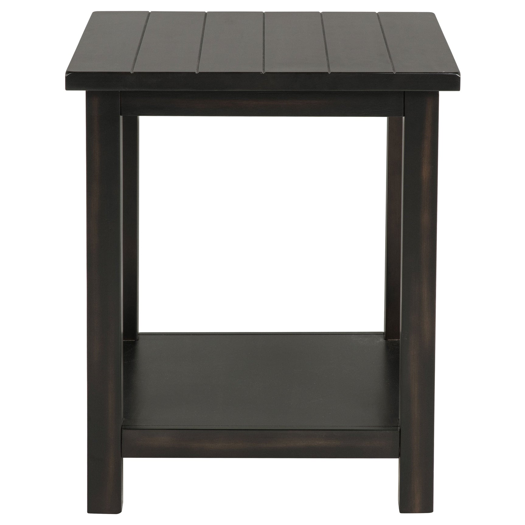Payne Wood End Table with Shelf Distressed Java - Tampa Furniture Outlet