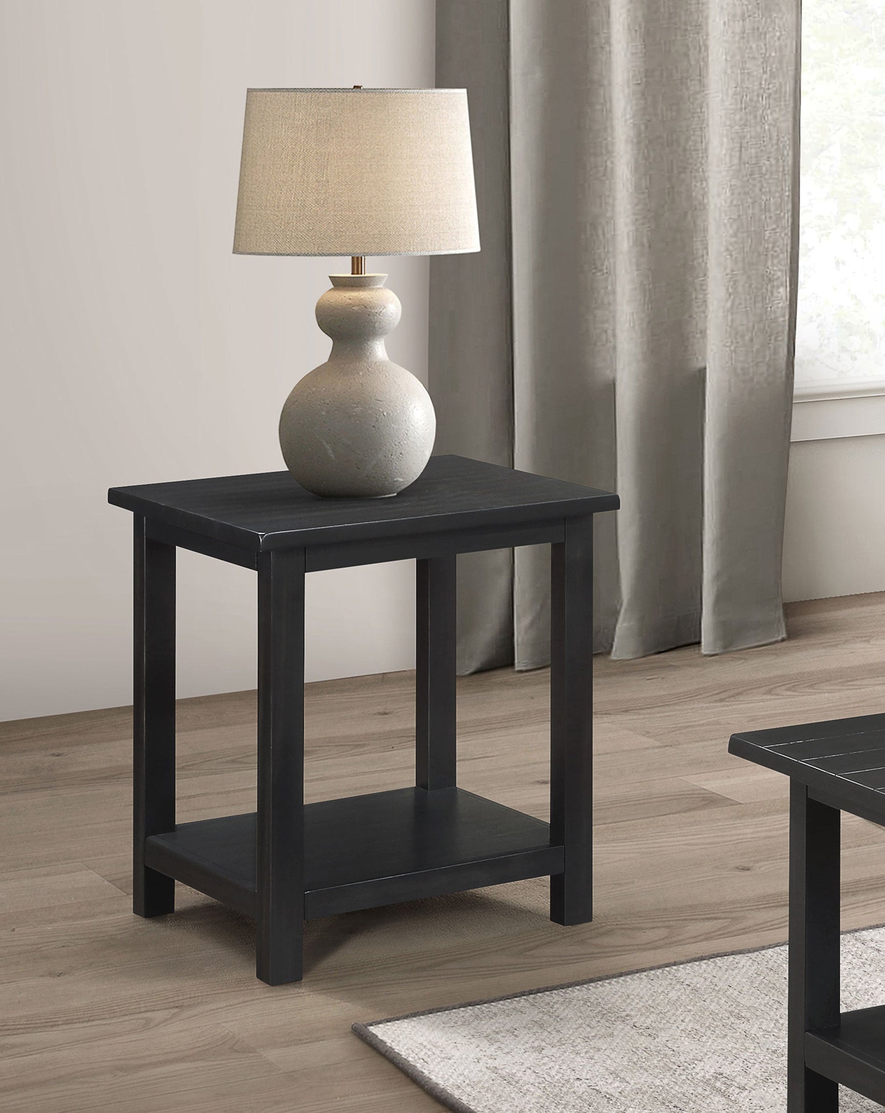 Payne Wood End Table with Shelf Distressed Java - Tampa Furniture Outlet