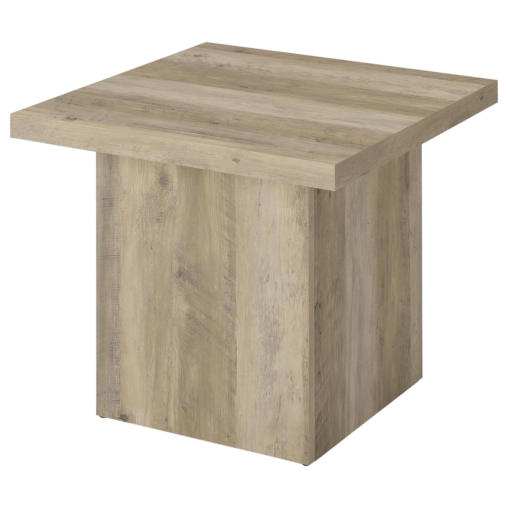 Devar 3-piece Square Coffee End Table Set Distressed Pine - Tampa Furniture Outlet