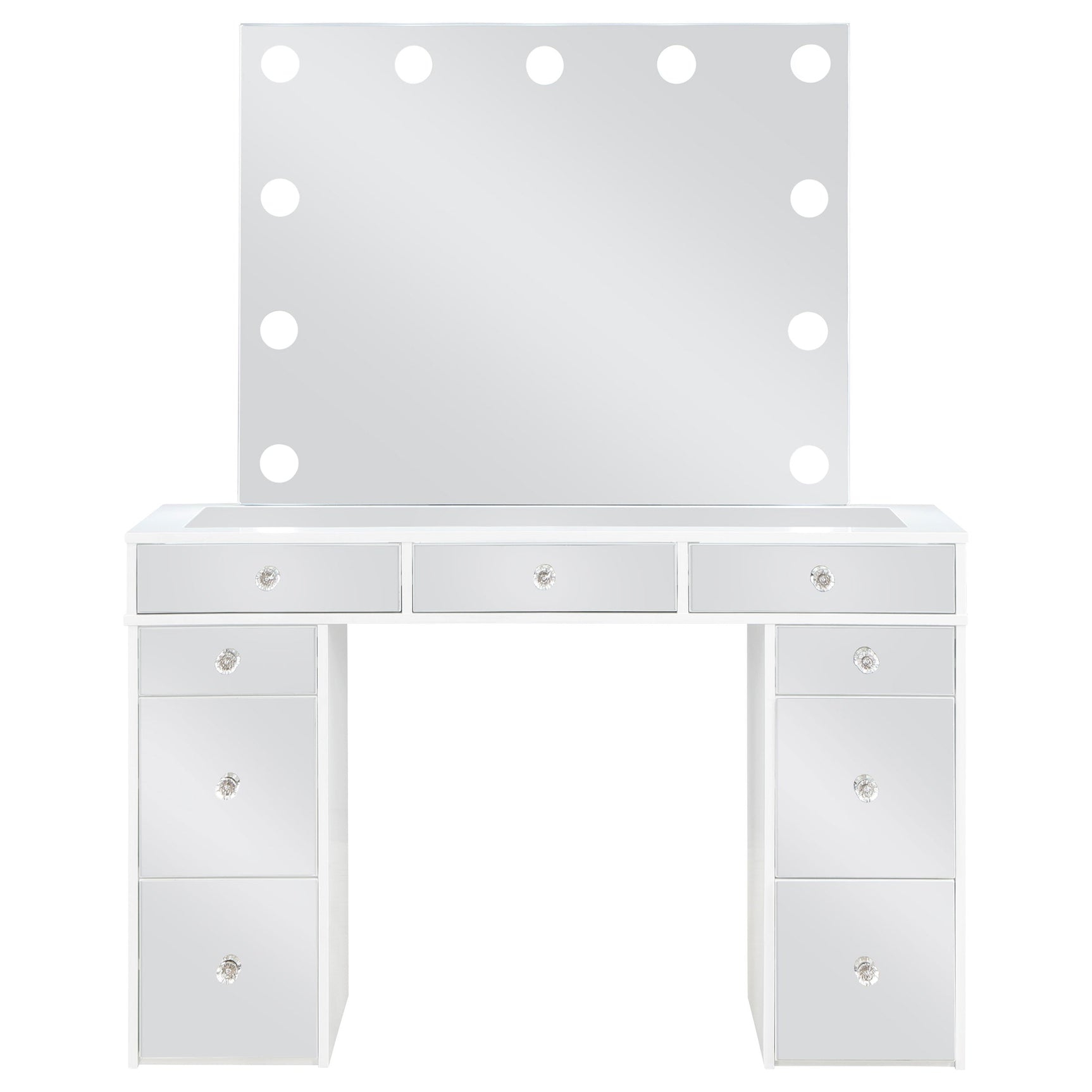 Regina Makeup Vanity Table Set with Lighting White - Tampa Furniture Outlet