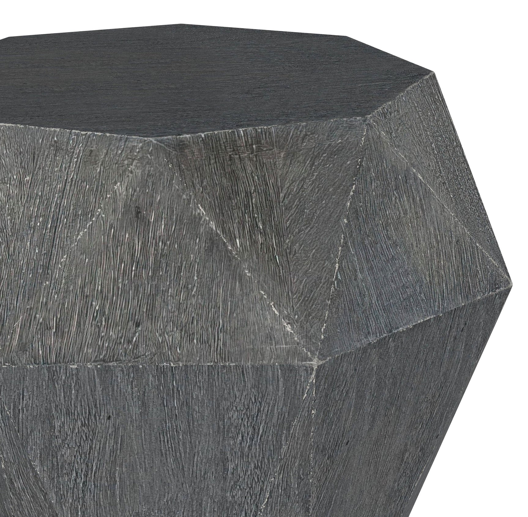 Jacinto Octagonal Solid Mango Wood Side Table Grey - Tampa Furniture Outlet
