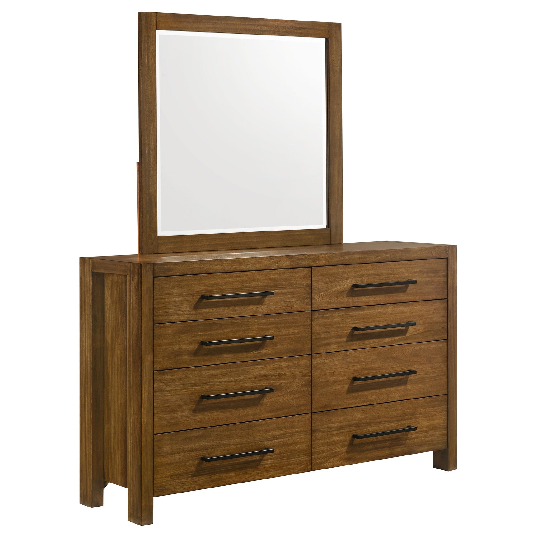 Adderley 8-drawer Bedroom Dresser and Mirror Warm Brown - Tampa Furniture Outlet