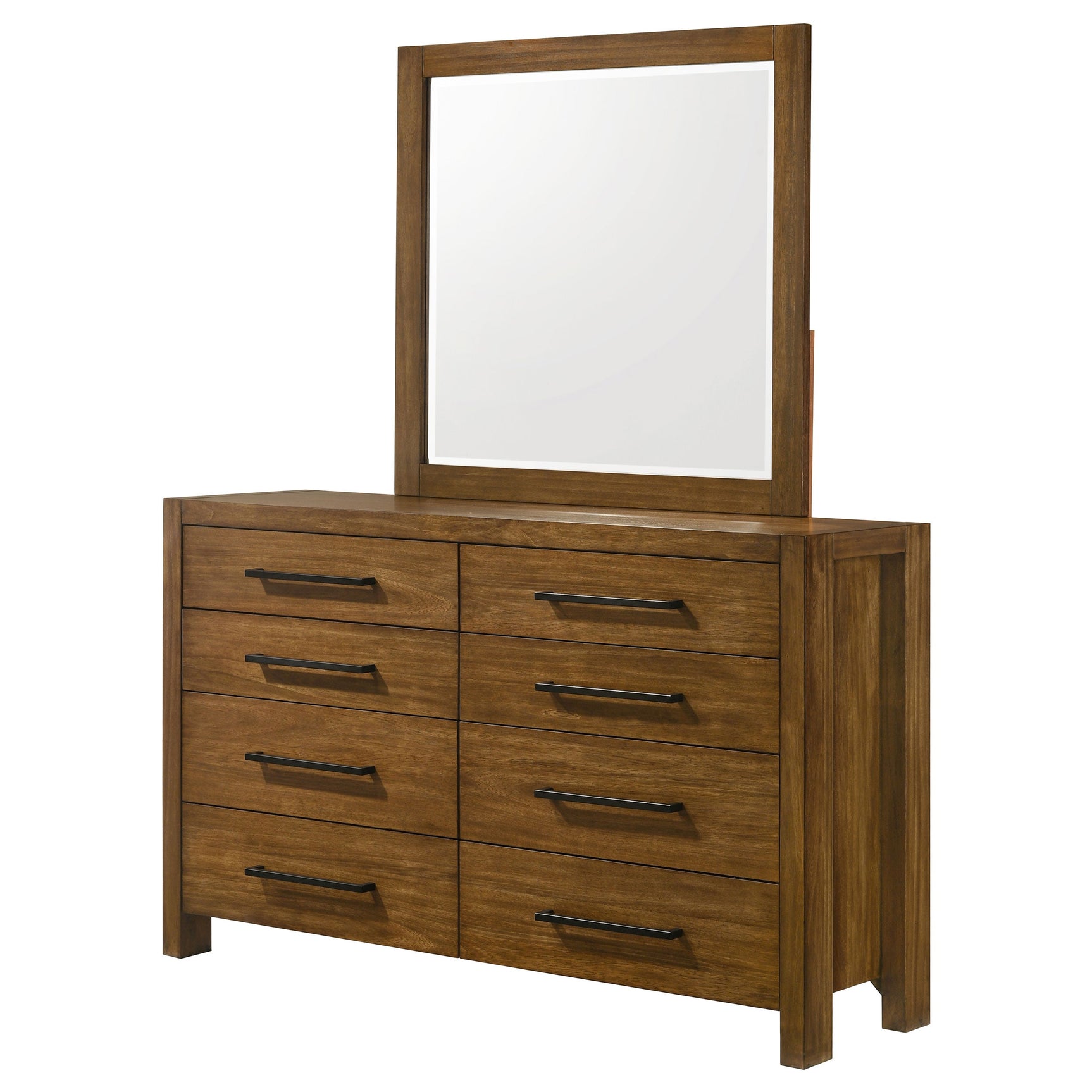 Adderley 8-drawer Bedroom Dresser and Mirror Warm Brown - Tampa Furniture Outlet