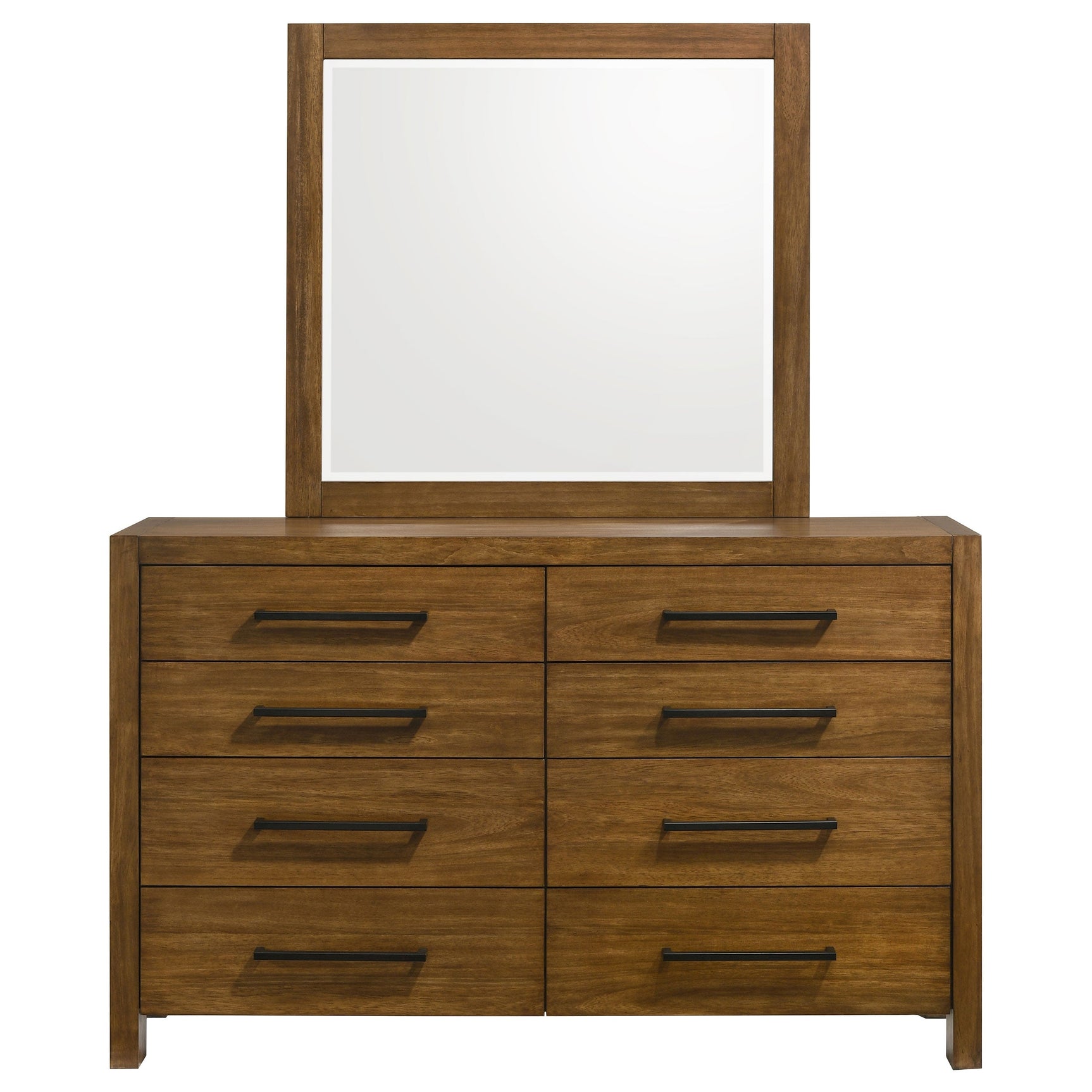 Adderley 8-drawer Bedroom Dresser and Mirror Warm Brown - Tampa Furniture Outlet