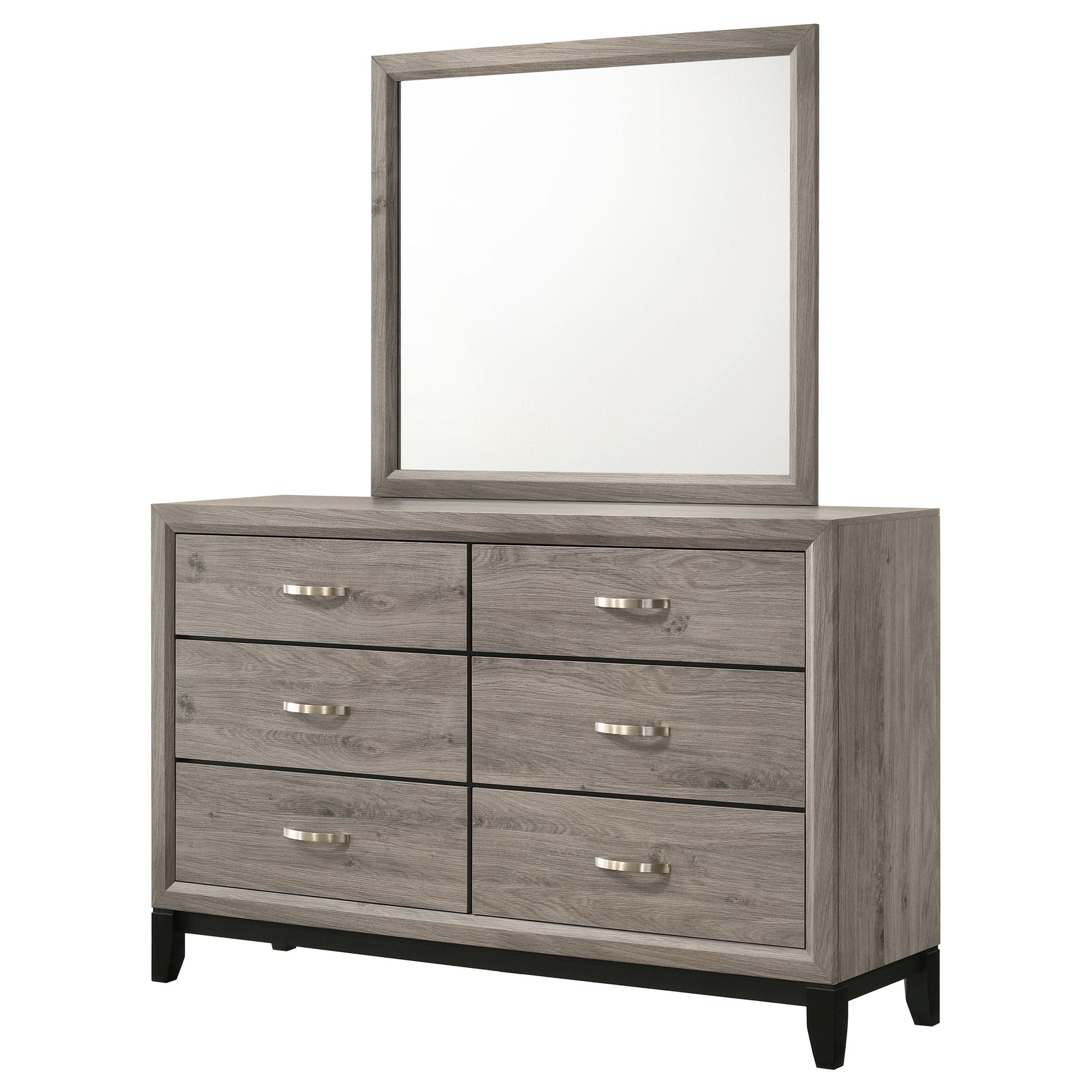 Watson 6-drawer Bedroom Dresser and Mirror Light Taupe - Tampa Furniture Outlet