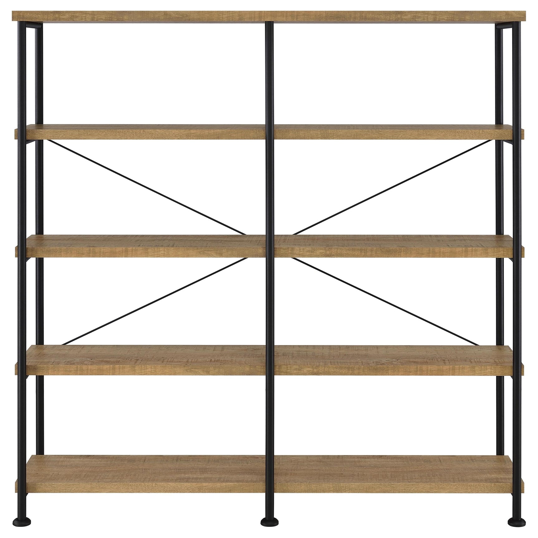 Analiese 63-inch 4-shelf Double Bookshelf Mango - Tampa Furniture Outlet