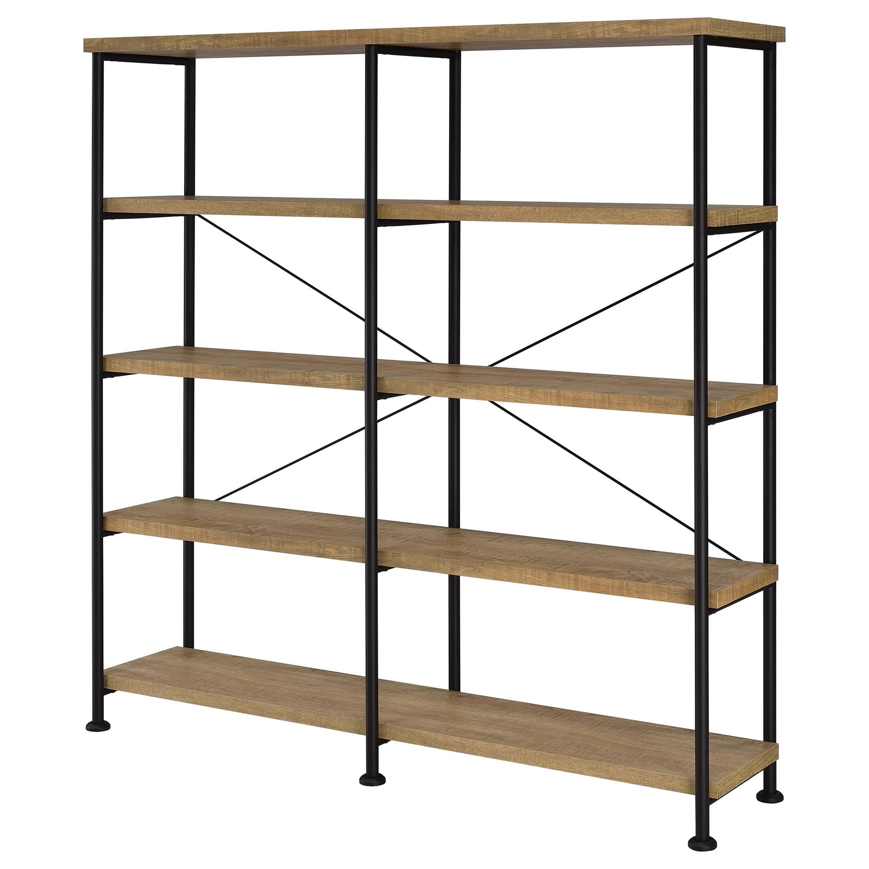Analiese 63-inch 4-shelf Double Bookshelf Mango - Tampa Furniture Outlet