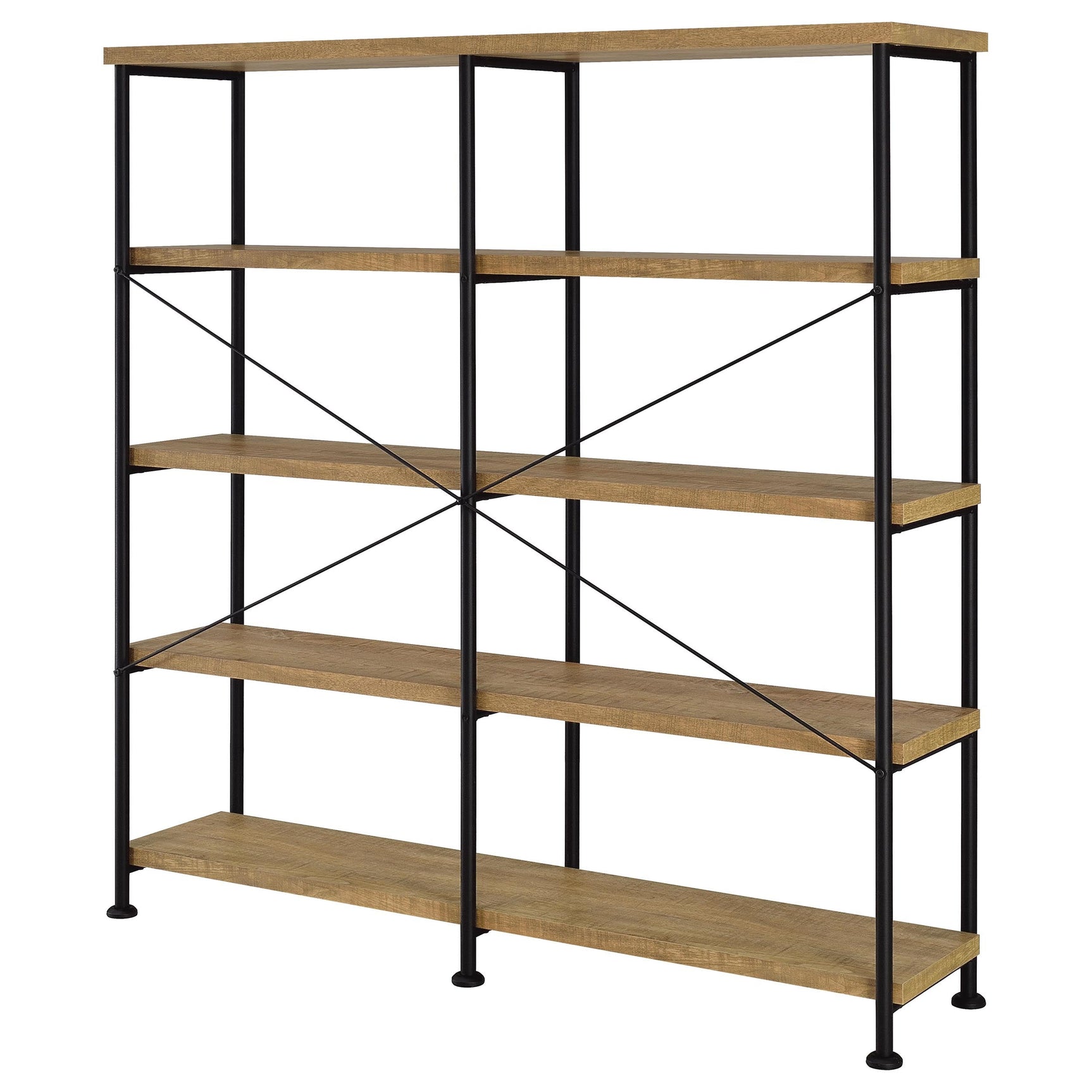 Analiese 63-inch 4-shelf Double Bookshelf Mango - Tampa Furniture Outlet