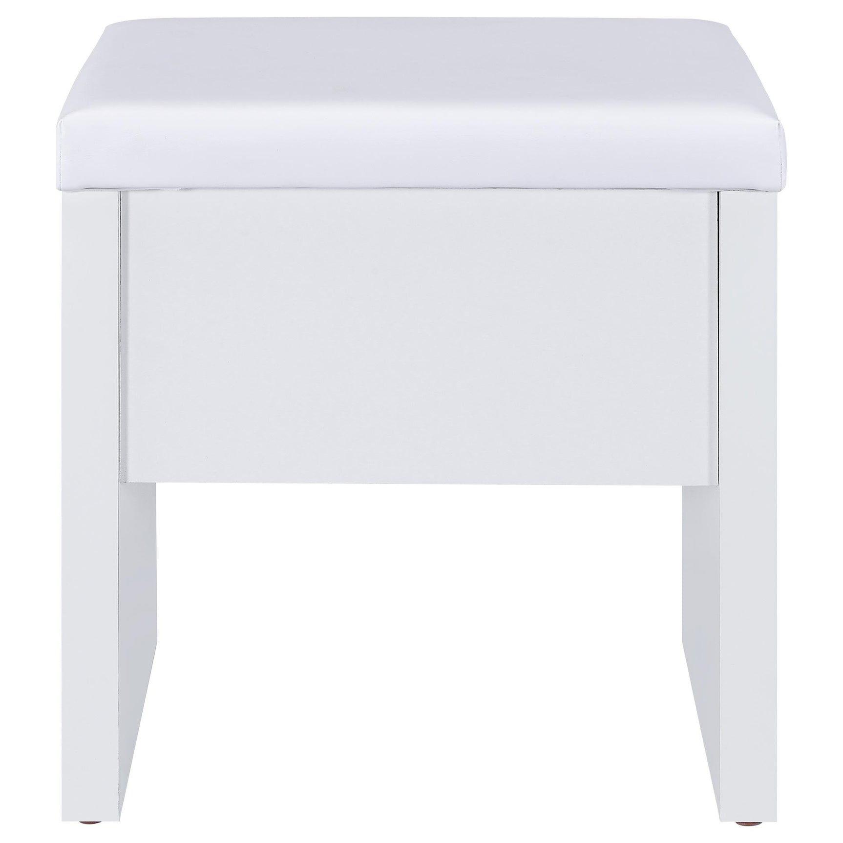 Bunbury Makeup Vanity Table Set Storage Mirror and Stool White - Tampa Furniture Outlet