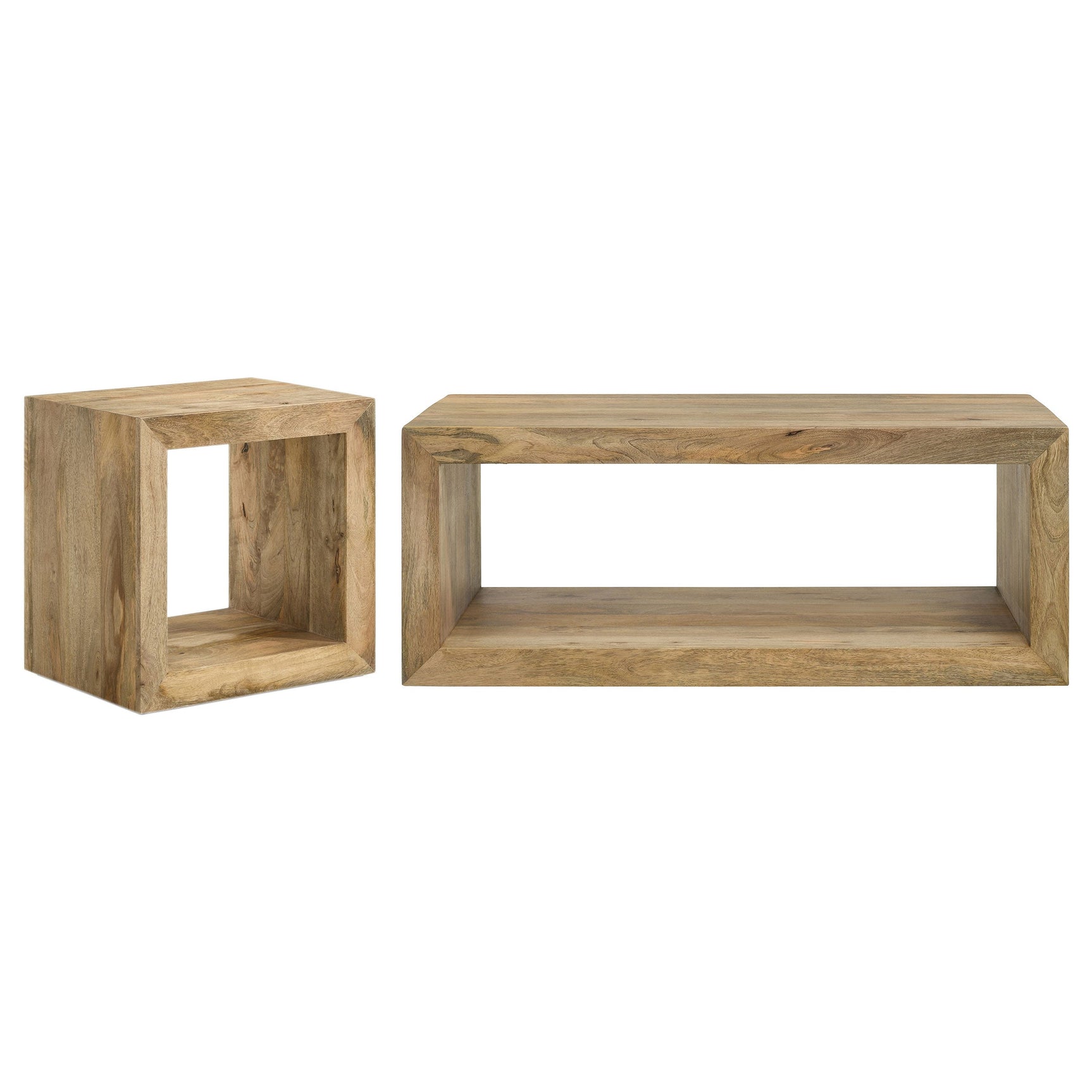 Benton 2-piece Solid Mango Coffee and End Table Set Natural - Tampa Furniture Outlet