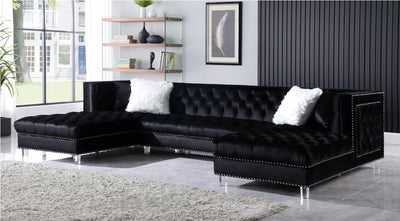 L716 - Vienna Black Velvet - Tampa Furniture Outlet