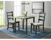 Martin 3 pc Drop Leaf Dining Set (Black Base) – SKU DMT3003DLDS | Elements