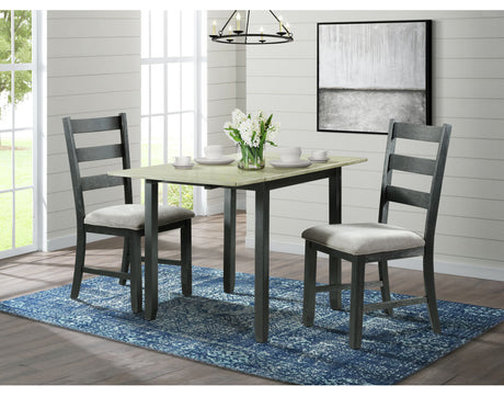 Martin 3 pc Drop Leaf Dining Set (Black Base) – SKU DMT3003DLDS | Elements