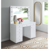 Amia - Complete Vanity With Lightbulbs - Glossy White - Tampa Furniture Outlet