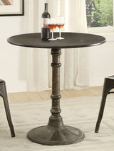 Oswego Round 30-inch Bistro Dining Table Bronze - Tampa Furniture Outlet