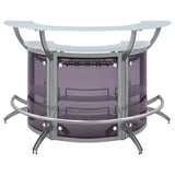 Dallas 3-piece Curved Freestanding Home Bar Cabinet Silver - Tampa Furniture Outlet