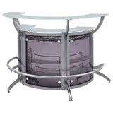 Dallas 3-piece Curved Freestanding Home Bar Cabinet Silver - Tampa Furniture Outlet