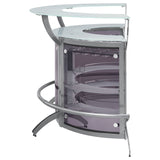 Dallas 3-piece Curved Freestanding Home Bar Cabinet Silver - Tampa Furniture Outlet