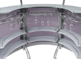 Dallas 3-piece Curved Freestanding Home Bar Cabinet Silver - Tampa Furniture Outlet