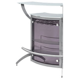 Dallas 2-shelf Curved Freestanding Home Bar Cabinet Silver - Tampa Furniture Outlet