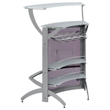 Dallas 2-shelf Curved Freestanding Home Bar Cabinet Silver - Tampa Furniture Outlet