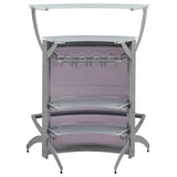 Dallas 2-shelf Curved Freestanding Home Bar Cabinet Silver - Tampa Furniture Outlet