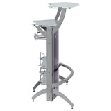 Dallas 2-shelf Curved Freestanding Home Bar Cabinet Silver - Tampa Furniture Outlet