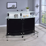 Keystone Curved Glass Top Home Bar Wine Cabinet Black - Tampa Furniture Outlet