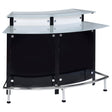 Tampa Furniture Outlet - Coaster - Keystone Curved Glass Top Home Bar Wine Cabinet Black - 100139
