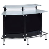 Tampa Furniture Outlet - Coaster - Keystone Curved Glass Top Home Bar Wine Cabinet Black - 100139