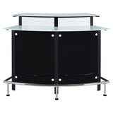 Keystone Curved Glass Top Home Bar Wine Cabinet Black - Tampa Furniture Outlet