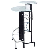 Keystone Curved Glass Top Home Bar Wine Cabinet Black - Tampa Furniture Outlet