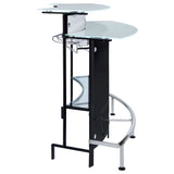 Keystone Curved Glass Top Home Bar Wine Cabinet Black - Tampa Furniture Outlet