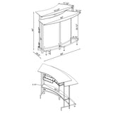 Keystone Curved Glass Top Home Bar Wine Cabinet Black - Tampa Furniture Outlet