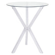 Tampa Furniture Outlet - Coaster - Denali Round 35-inch Glass Top Bistro Bar Table Chrome - 100186