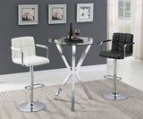 Denali Round 35-inch Glass Top Bistro Bar Table Chrome - Tampa Furniture Outlet