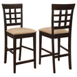 Tampa Furniture Outlet - Coaster - Gabriel Lattice Back Counter Chair Cappuccino (Set of 2) - 100209