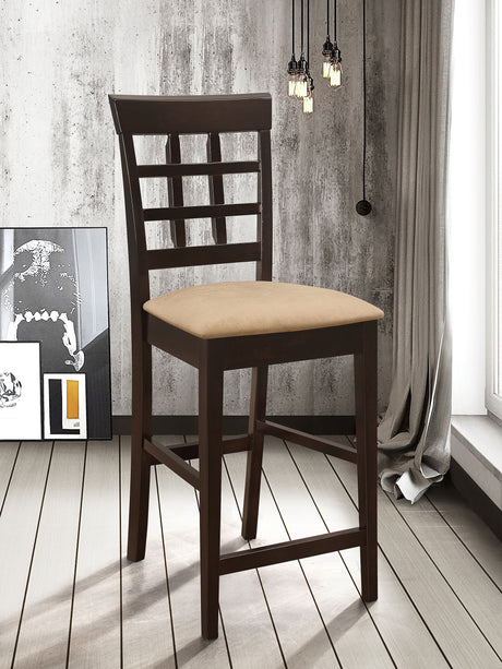 Gabriel Lattice Back Counter Chair Cappuccino (Set of 2) - Tampa Furniture Outlet