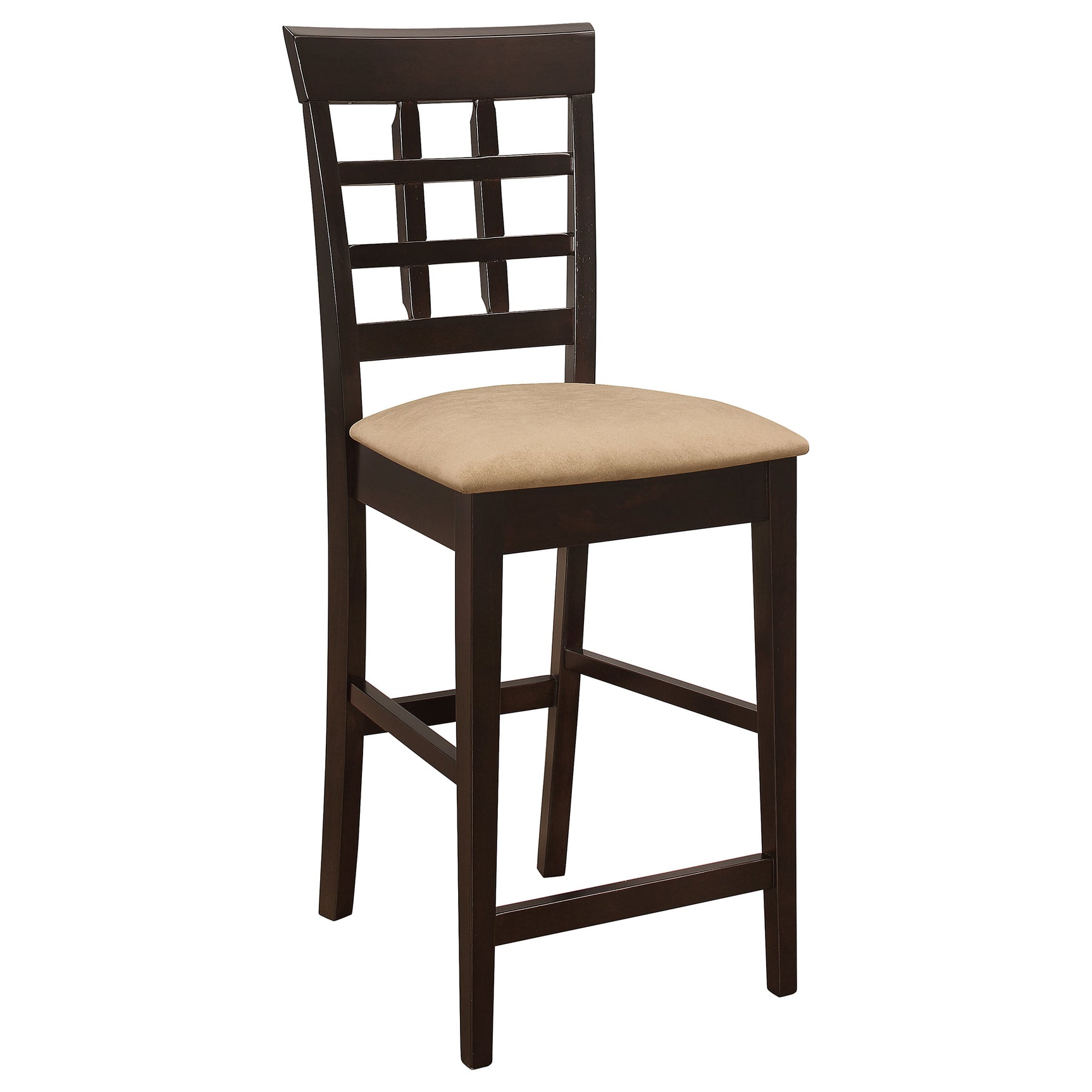 Gabriel Lattice Back Counter Chair Cappuccino (Set of 2) - Tampa Furniture Outlet