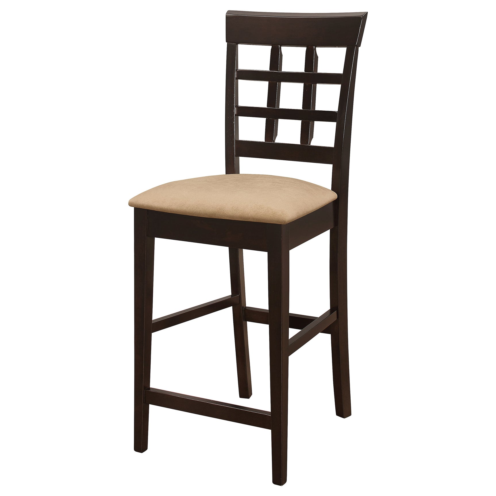 Gabriel Lattice Back Counter Chair Cappuccino (Set of 2) - Tampa Furniture Outlet
