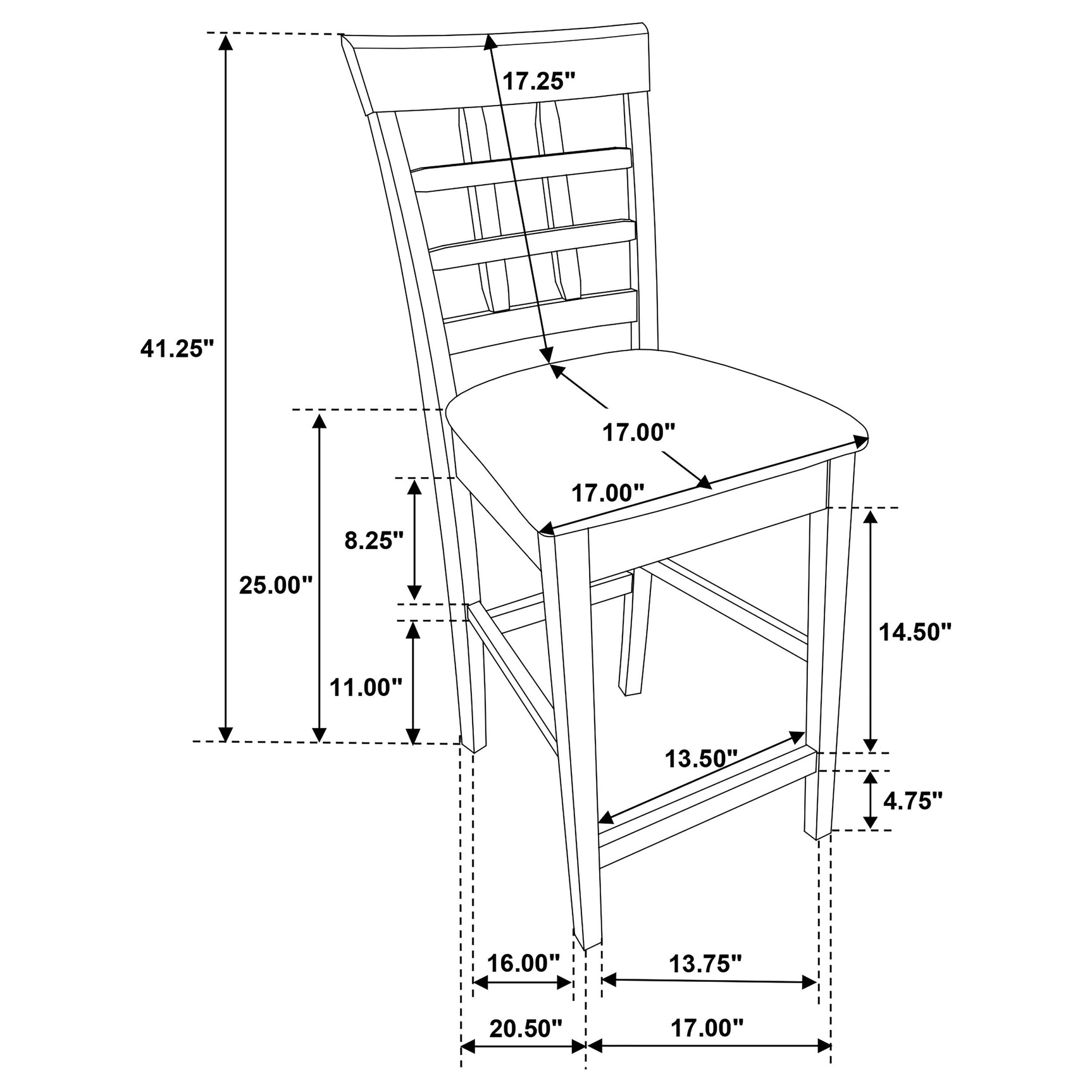 Gabriel Lattice Back Counter Chair Cappuccino (Set of 2) - Tampa Furniture Outlet