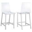 Tampa Furniture Outlet - Coaster - Juelia Clear Acrylic Counter Chair Chrome (Set of 2) - 100265