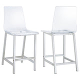 Tampa Furniture Outlet - Coaster - Juelia Clear Acrylic Counter Chair Chrome (Set of 2) - 100265