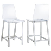 Tampa Furniture Outlet - Coaster - Juelia Clear Acrylic Counter Chair Chrome (Set of 2) - 100265