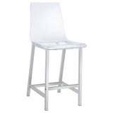 Juelia Clear Acrylic Counter Chair Chrome (Set of 2) - Tampa Furniture Outlet