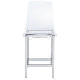 Juelia Clear Acrylic Counter Chair Chrome (Set of 2) - Tampa Furniture Outlet