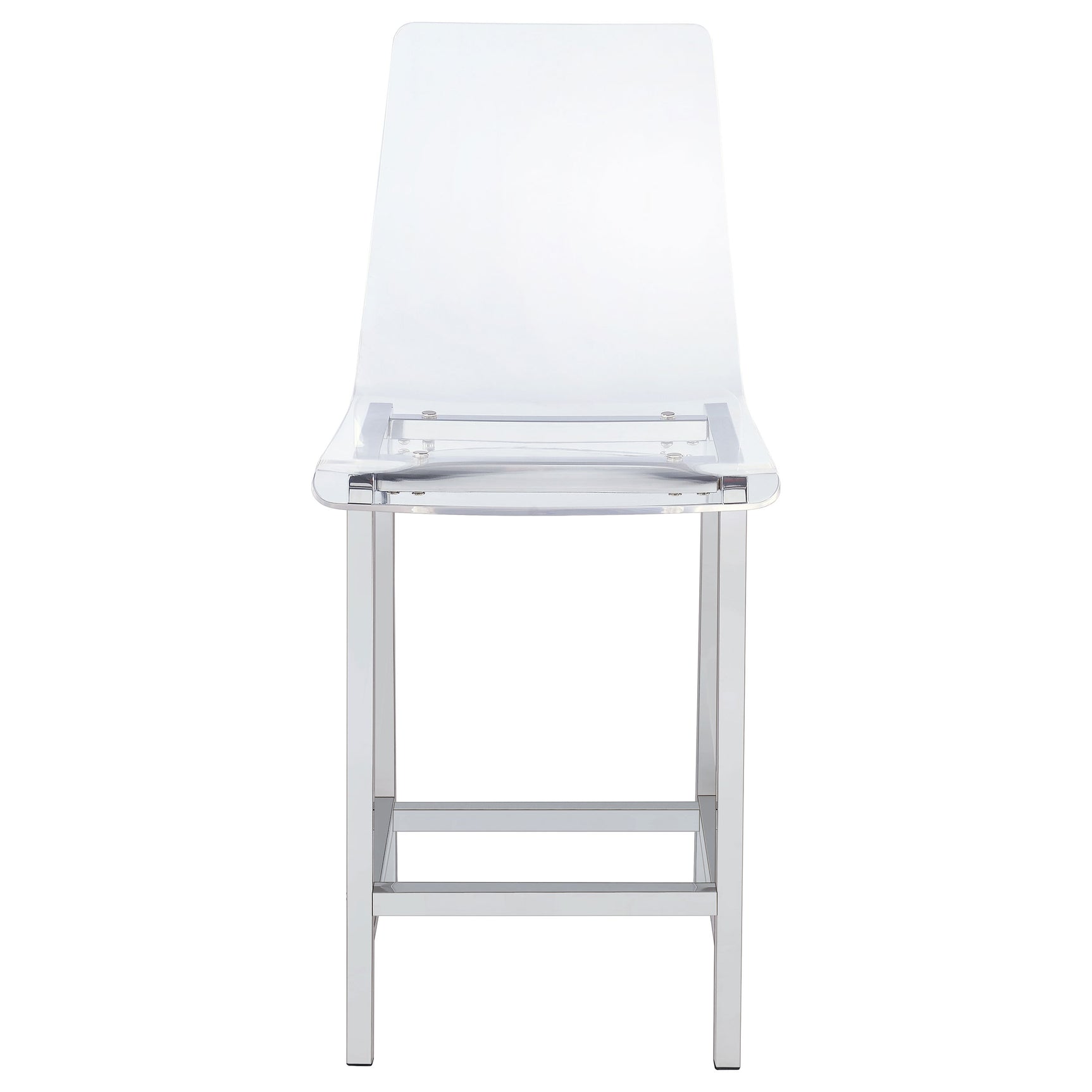 Juelia Clear Acrylic Counter Chair Chrome (Set of 2) - Tampa Furniture Outlet